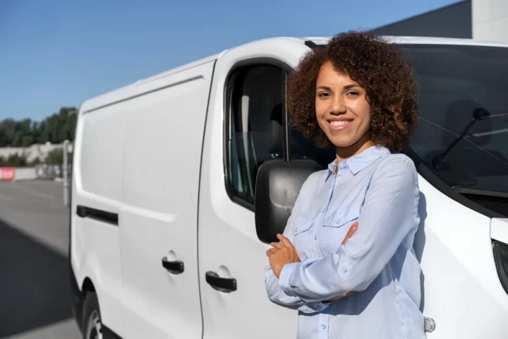 Medium shot smiley woman working